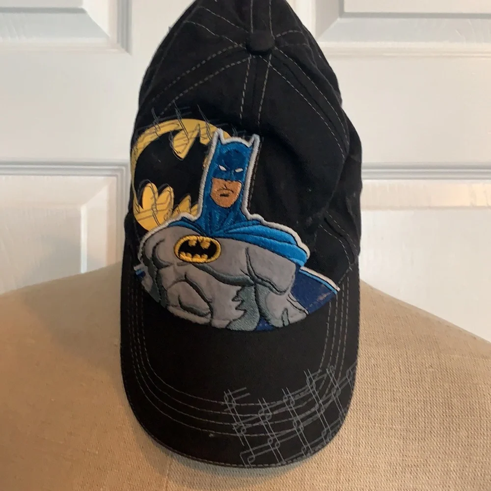 Vintage Y2K DC Comics Batman hat black baseball cap one size fits most boys